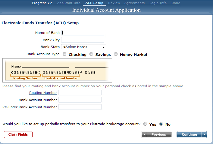 firstrade electronic funds transfer form
